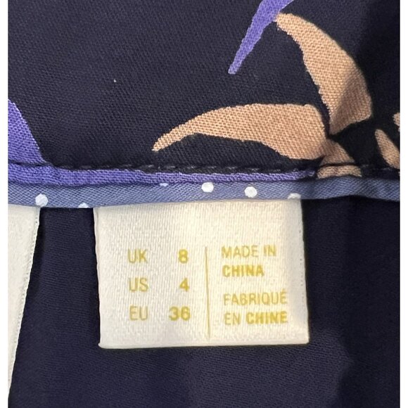 Anthropologie Maeve Women’s Midi Skirt Size 4 Merida Birds Graphic Flounced Blue - Picture 6 of 16